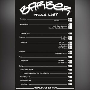 HIGH QUALITY LAMINATED BARBERSHOP POSTER